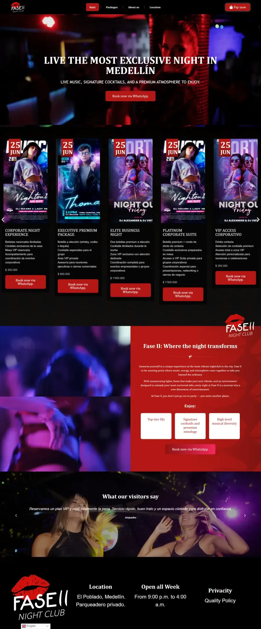 Full-page screenshot of the site, before